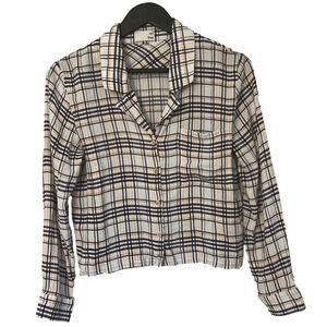 Aritzia Wilfred Free Camille Plaid Crop Collar Shirt